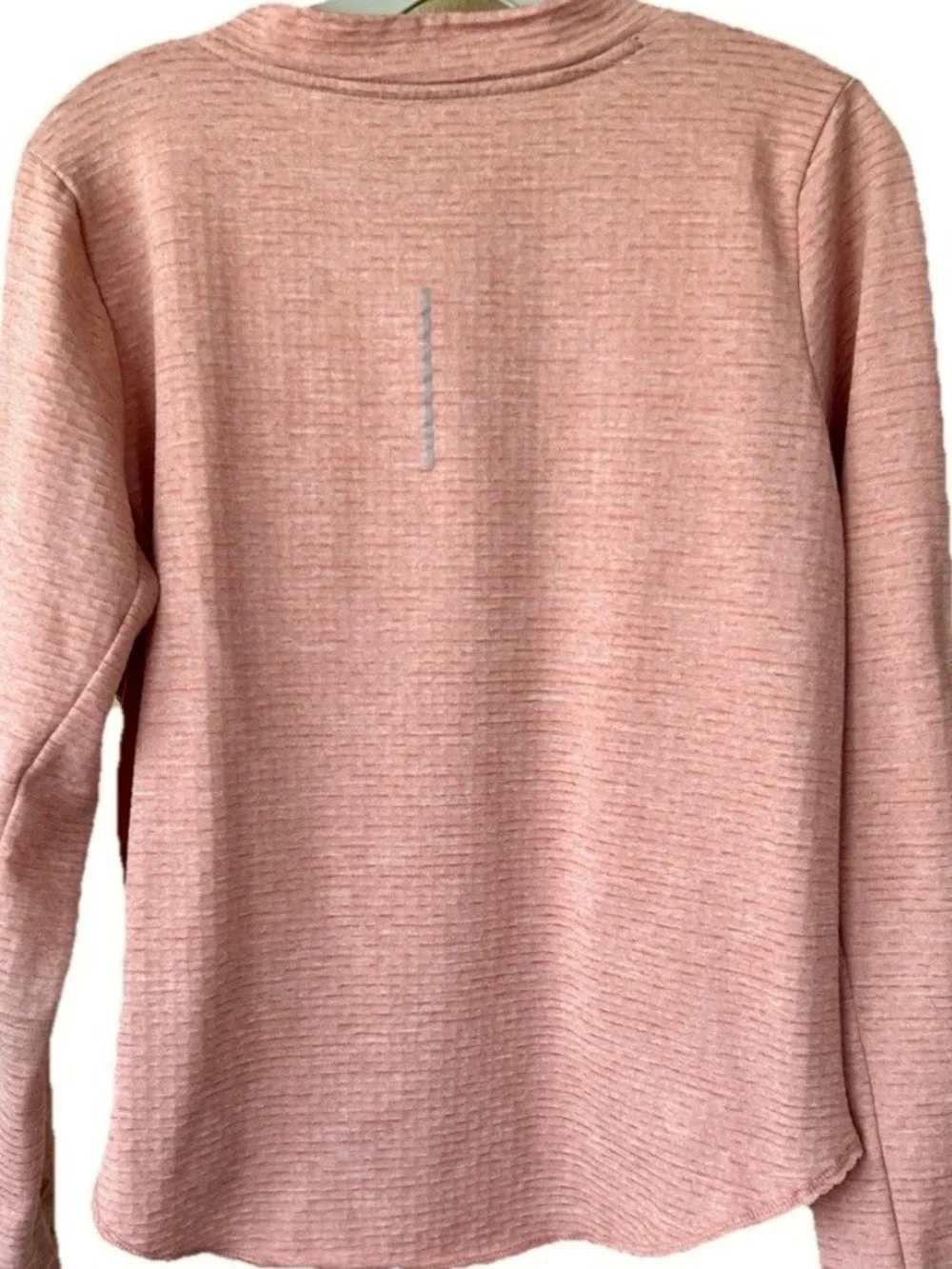 Nike Dri-FIT Therma Sphere Running Top Women M Coral Thumbholes Zip Pocket